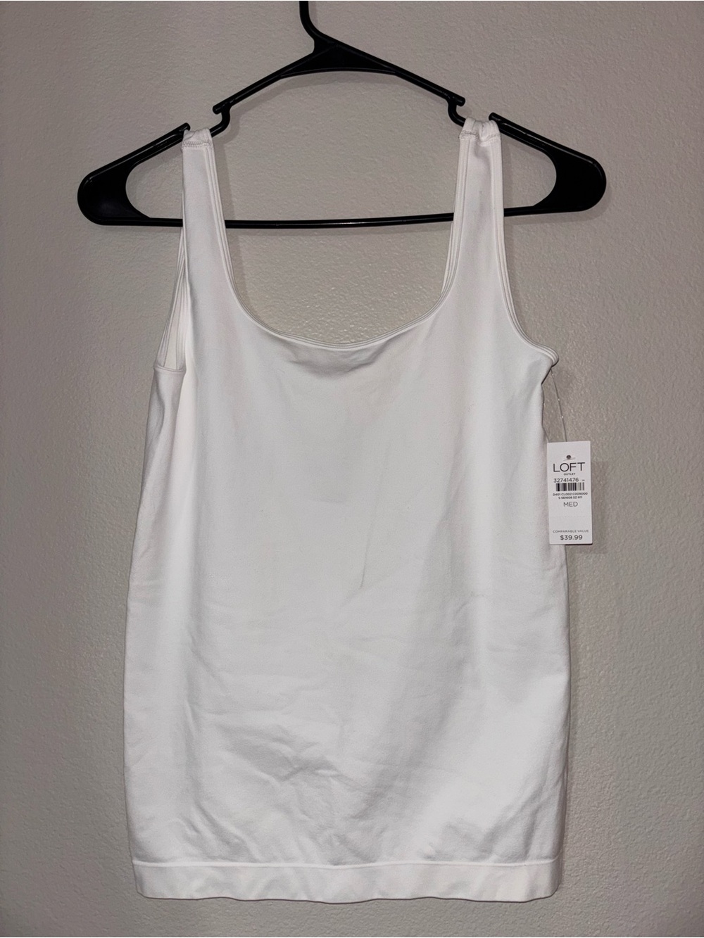 LOFT White Scoop Neck Tank